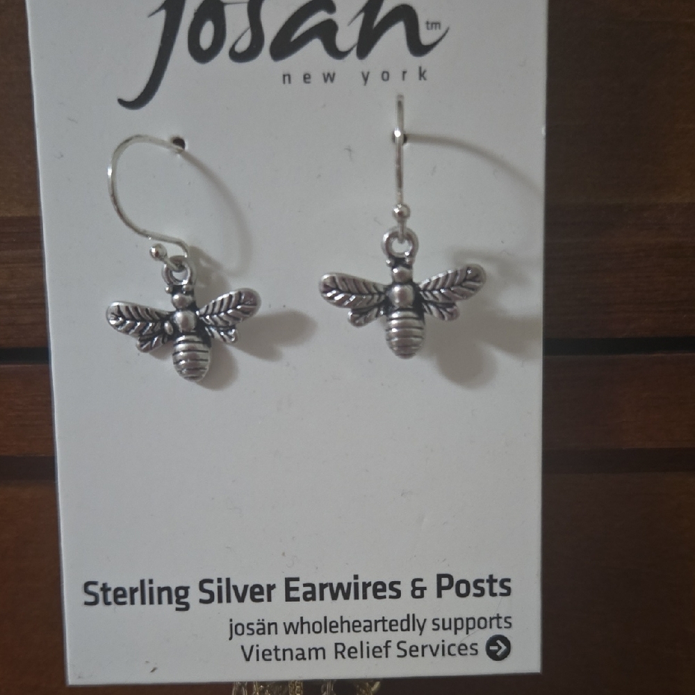 Boho Sterling Silver Bee Earrings